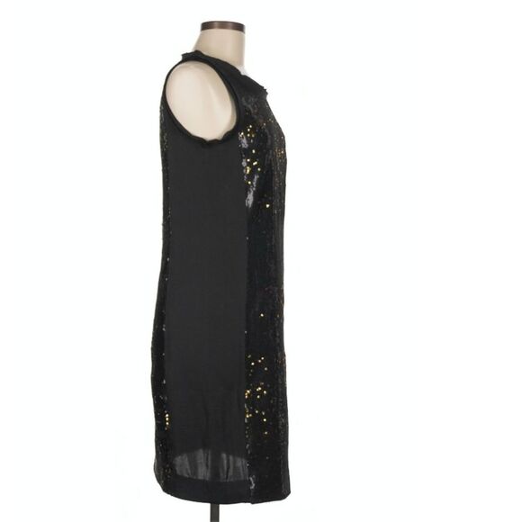 Michael Kors Black Gold Sequin Shift Dress Women’s Size 8 - Picture 4 of 7